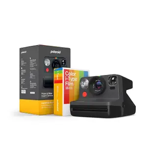 Polaroid Now 2nd Generation I-Type Instant Camera + Film Bundle - Now Black Camera + 16 Color Photos (6248)