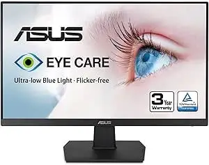 ASUS VA27EHE 27” Eye Care Monitor Full HD (1920 x 1080) IPS 75Hz Adaptive-Sync HDMI D-Sub Frameless