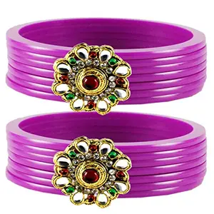 MAYA FASHION Rani Stone Acrylic-Brass Bangle With Very Extra Large Size Elegant Extra Large Size Bangle | Perfect Fit for Plus Size banglesTrendy and Comfortable Fit for woman and girls | (Sku-ban1760)