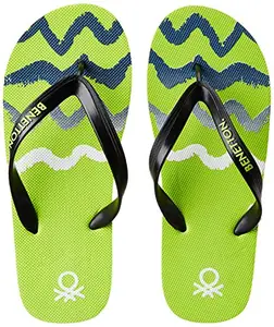 United Colors of Benetton Men's Lime Flip-Flops and House Slippers - 8 UK/India (42 EU) (17P8CFFPM165I)