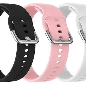 AONES 22mm Pack of 3 Silicone Belt Watch Strap with Metal Buckle Compatible for French Connection R7 Watch Strap