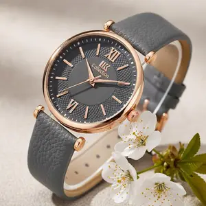 Visit the IIK COLLECTION Store IIK COLLECTION Watches for Women Round Dial |Analogue Quartz Movemnet Ladies Watch|Long Battery Life|Leather Bracelet Strap|Buckle Lock Clasp Safety Watches for Girls
