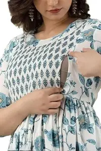 Naarika Women’s Rayon Printed Maternity & Feeding Kurti with Concealed Zippers (NAK)