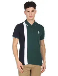 Visit the U.S. Polo Assn. Store U.S. POLO ASSN. Regular Fit Solid Polo T-Shirt for Men, Tipped Collar - Half Sleeves Casual Mens Tshirt