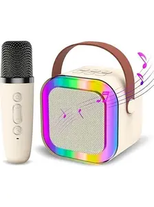 VICARI-Karaoke Mic With Speaker For Singing With Microphone & Led-Lights | Cute-Birthday-Gift-For-Kids-Musical-Toys-For-Boys,Girls & Adults (Multi)