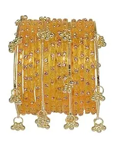 Swara Creations Kashmiri Ghungroo Raindrop Bangles Combo Set | for Women and Girls|Set of 16 Pcs (SKU417)