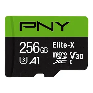 PNY Elite-X microSD 256GB, U3, V30, A1, Class 10, up to 100MB/s - P-SDU256U3100EX-GE