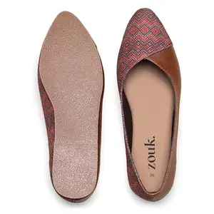 ZOUK Women's Jute Handcrafted Gwalior Weaves Office Bellies Multicolor - 37