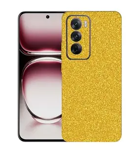 OggyBaba Golden Giliter Fiber Reno 12 pro 5g Mobile Back Skin Rear Screen Guard Protector Film Wrap (Coverage - Back+Camera+Sides)