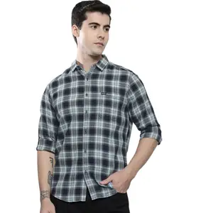 Brand: The Indian Garage Co The Indian Garage Co Men Slim Fit Checkered Full Sleeves Cutaway Collar Casual Shirt