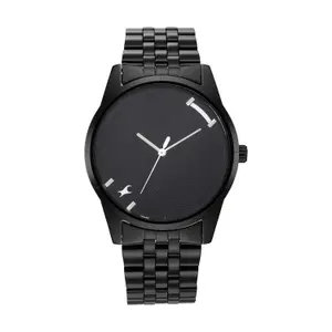 Visit the Fastrack Store Fastrack Stunners Quartz Analog Black Dial Black Metal Strap Watch for Guys - NT3277NM01