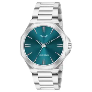 Visit the LOUIS DEVIN Store LOUIS DEVIN Stainless Steel Chain Analog Wrist Watch for Men (Blue/Green/Silver/Black Dial) | LD-G071-CH