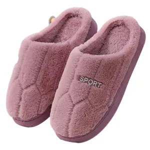 Wolvesden Unisex Winter Plush Slippers – Ultra-Soft Fluffy Closed-Toe Woolen Slides with Anti-Slip Sole | Cozy Indoor Carpet Slippers for Men, Women, Boys & Girls (Pack of 1, Size-8, Color- Purple)