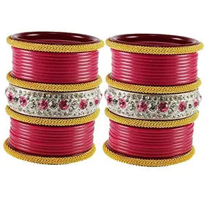 MAYA FASHION Gajari Stone Acrylic Bangle Elegant Extra Large Size Bangle | Perfect Fit for Plus Size banglesTrendy and Comfortable Fit for woman and girls | (Sku-ban1846)