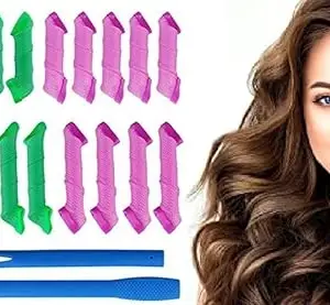 LEYSIN Combo Of 18 Pcs Professional Hair Curling Rollers Flexible DIY Hair Curling Tools for Women and Girls Pack Of 1