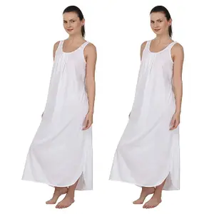 BLAZON Women's Cotton Hosiery Solid Maxi Nighty Slip (Pack of 2) Available Sizes: S, M, L, XL, 2XL, 3XL, 4XL, 5XL