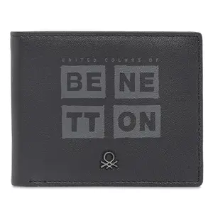 UNITED COLORS OF BENETTON Men Stanley Slimfold Wallet - Black, No. of Card Slot : 8