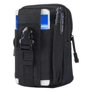 JAMBUVANTI 1Pack, Upgrated Outdoor Big Capacity Tactical Holster EDC Carry Accessory Tool Waist Bag Belt Pack Pouch Case with Shoulder Strap & Zipper for Smart Phones & Accessories