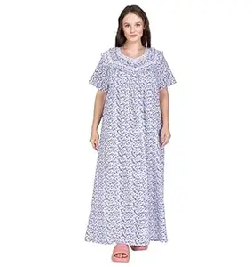 SGDP Women's Pure Cotton Floral Print Nightgown, Full Length Maxi Nightdress, Comfortable Sleepwear Loungewear Maternity Wear