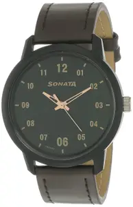 Visit the Sonata Store Sonata Volt+ Analog Green Dial Men's Watch NM77085PL02/NN77085PL02W