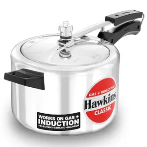 Hawkins 5 Litre Classic Pressure Cooker, Induction Inner Lid Cooker, Pan Cooker, Best Cooker, (ICL50)