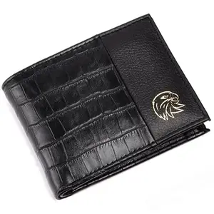 MEHZIN Men Formal Black Artificial Leather Wallet (5 Card Slots) Style-175
