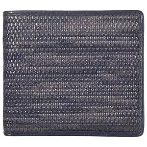 Leatherman Fashion LMN Genuine Leather Unisex Nevy Blue Blue Wallet 50163(12 cc Card Slots)