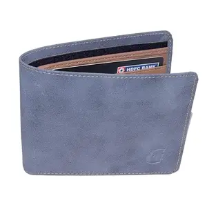 Mat Finished Leather Navy Blue Color Men's Wallet Purse with Better organised and Compact Design