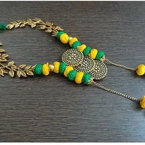 Fabric Multicolor Jewellery Set (Pack of 1) Earring00 & Necklace Set M 44