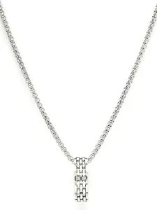 Karatcart Silver Plated Metal Ring Chain Pendant for Men (22038301)