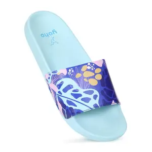 Visit the YOHO Store YOHO Tropica Printed Comfortable Women Slides | Stylish & Waterproof | Soft Inner Lining On Strap