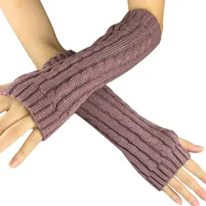Krystle Women's & Girl's Knitted Woollen Warm and Comfortable Fingerless Gloves Mittens Winter Gloves Accessories Hand Warmer Gloves (Pack of 01)