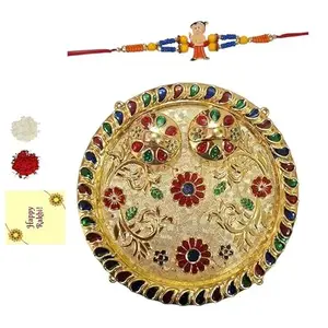 Avanti Creations Mens Rakhi Combo Set of 1 Chota Bheem Rakhi with Pooja Thali and Roli Greetings Card for Bro/Brother/Bhaiya/Bhai/Rakshabandhan