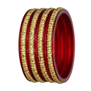 Joyeria Fashion Gold Plated Traditional Designer Bangles for Women (Pack Of 4)-2.6