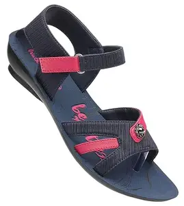 WALKAROO WL7703 Womens Casual Wear and Regular use Sandals - Blue Pink