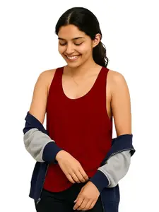 THE BLAZZE Casual Fashion Tank Top for Women - Soft Cotton, Regular Fit Sleeveless Shirt 1005 NB32 Parent