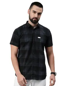 Visit the Majestic Man Store Majestic Man Men Cotton Checkered Half Sleeve Slim Fit Casual Shirt