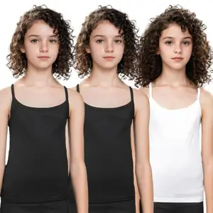 Adira | Cotton Camisole for Beginners | Beginners Cami for Puberty | Flat Padding for Nipple Coverage | Confidence for School & Home | Soft Stretchy Cotton | Pack of 3