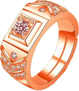MYKI Serene Engagement Special Adjustable Rose Gold Plated Mens Ring