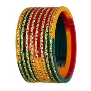 Barrfy Collection's Women's Stylish Gold Plated Traditional Bangles Set (Pack of 8 Bangles)-2.8