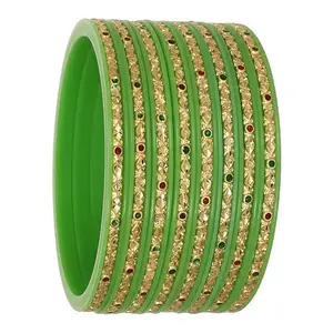 Barrfy Collections Latest Design Gold Plated Set of 8 Traditional Bangles for Women and Girls-2.6