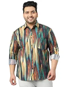 GUNIAA Abstract Print Designer Shirt Men's Plus Size_5XL Multicolour