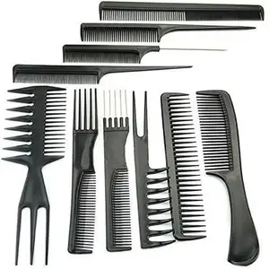 Bro Flame Professional Pack of 10 Different Pieces Salon Hair Comb Set