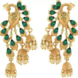 Saiizen gold plated Fancy stylish Pearl Alloy Jhumki Earring Alloy Drops & Danglers