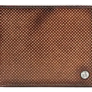 eske Lowie Bi-Fold Wallet for Men RFID 8 Card Holders (British Tan Hand-Stitched Perfo)