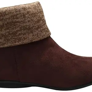 Max Women Solid Slip-On Boots,Brown,38