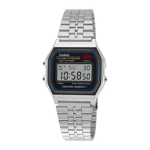 Visit the Casio Store Casio Unisex Vintage A159W-N1DF Black Digital Dial Silver Stainless Steel Band D339