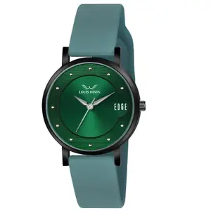 Visit the LOUIS DEVIN Store LOUIS DEVIN Silicone Strap Analog Wrist Watch for Women (Green/Brown/Blue/Black Dial) | LD-LR192-ST