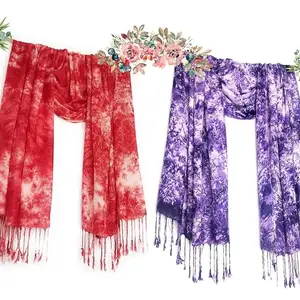 Rayon Shades Shibori Pattern Scarf, Scarves, Viscose Fabric Stole & Shawl Design for Men & Women