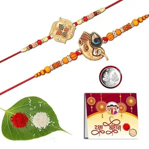 Anshri Rakhi Pack of 2 Rakhiforbrother RakhiforGift RakhiCombo Bhai bhabhiRakhi BhiyaRakhi 017